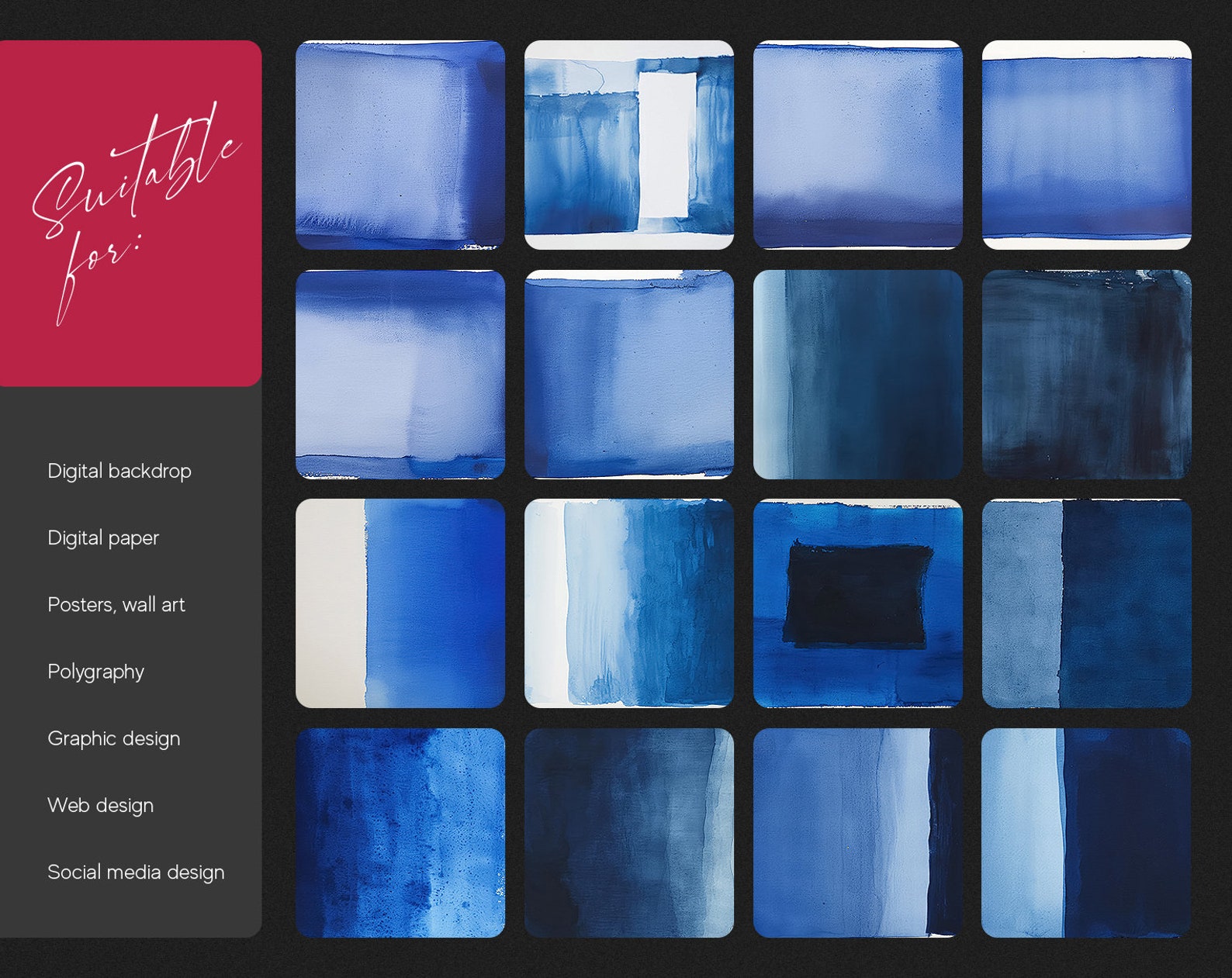 Watercolor Fill Navy Blue Texture Pack: Rich, Expressive, and Artistic ...