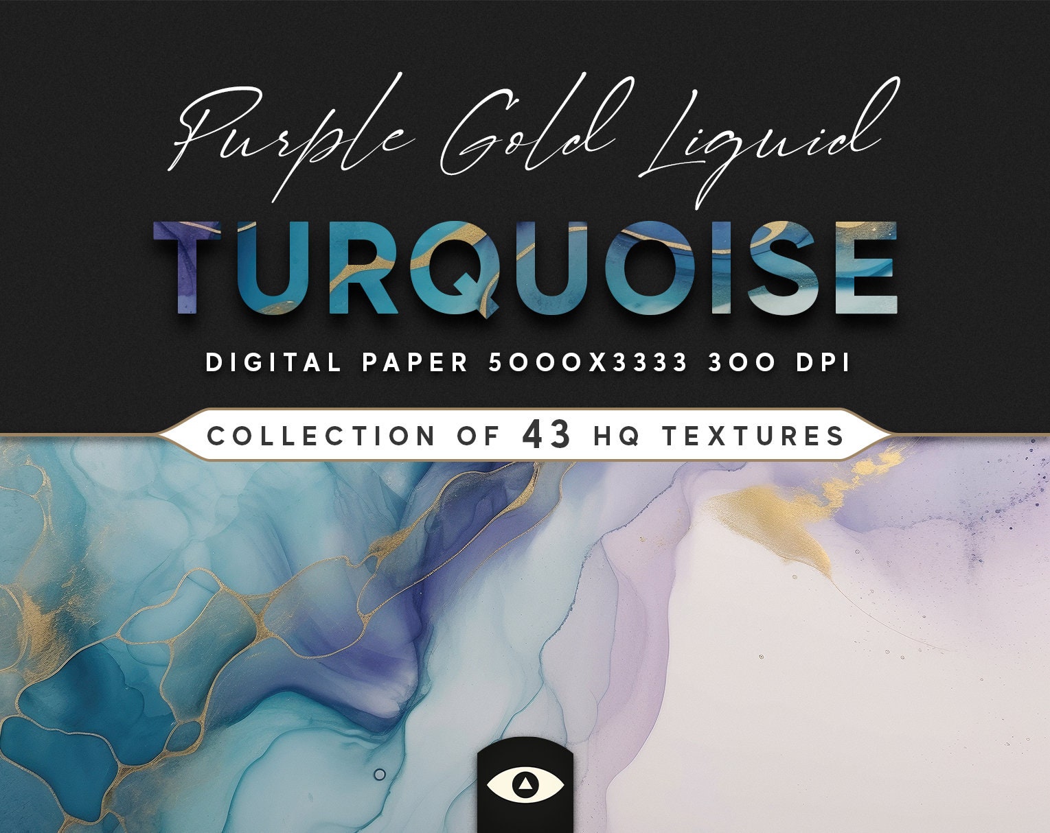 Purple Gold Liquid Turquoise Digital Textures, Background Pattern ...