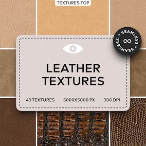 Seamless Leather Digital Textures, Background Pattern Collection, Instant Download, Printable Scrapbook Paper