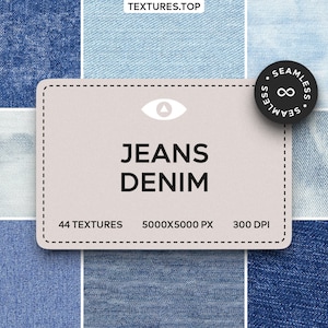 Seamless Jeans Denim Digital Textures, Background Pattern Collection, Instant Download, Printable Scrapbook Paper