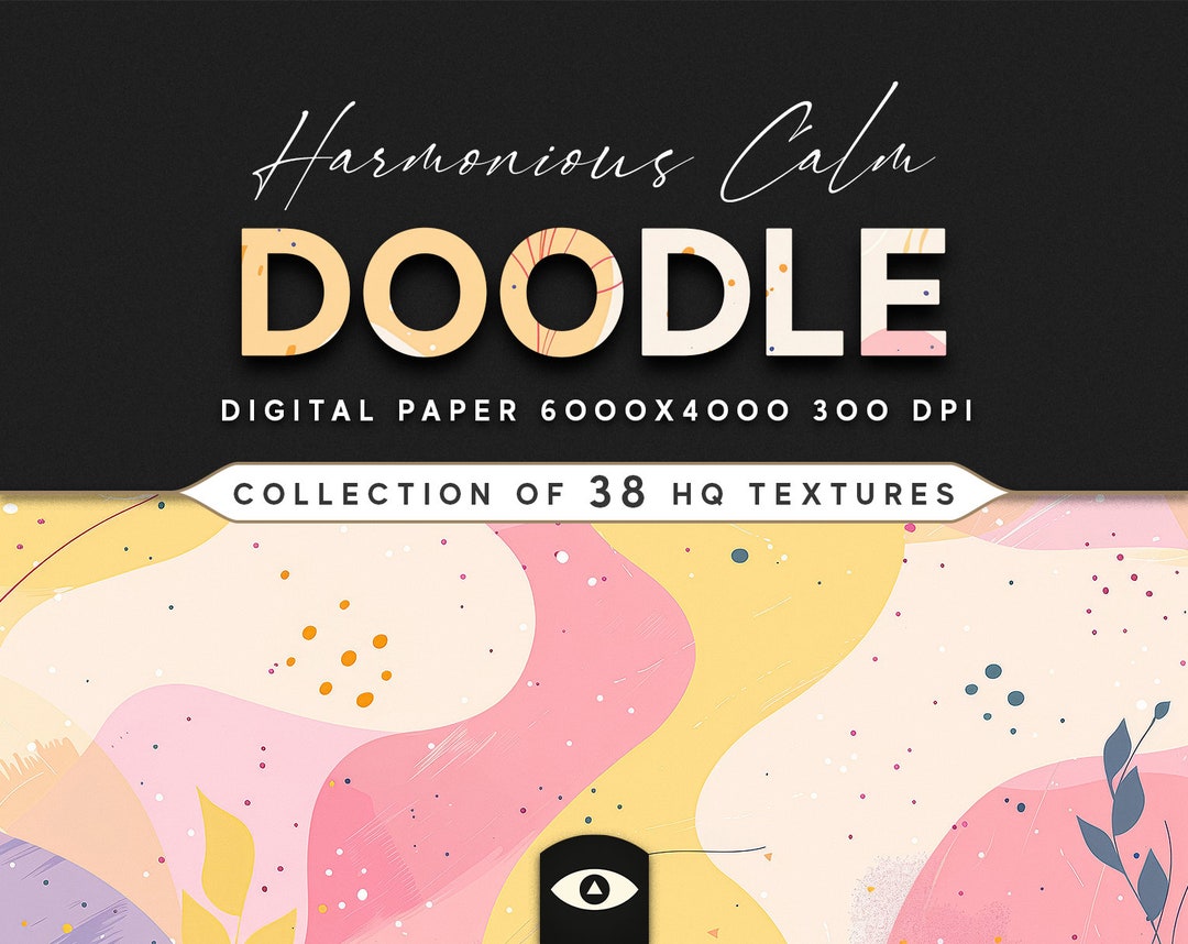 Harmonious Calm Doodle Background Texture Pack – Serene and Artistic ...