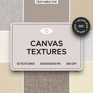 Seamless Canvas Digital Textures, Background Pattern Collection, Instant Download, Printable Scrapbook Paper