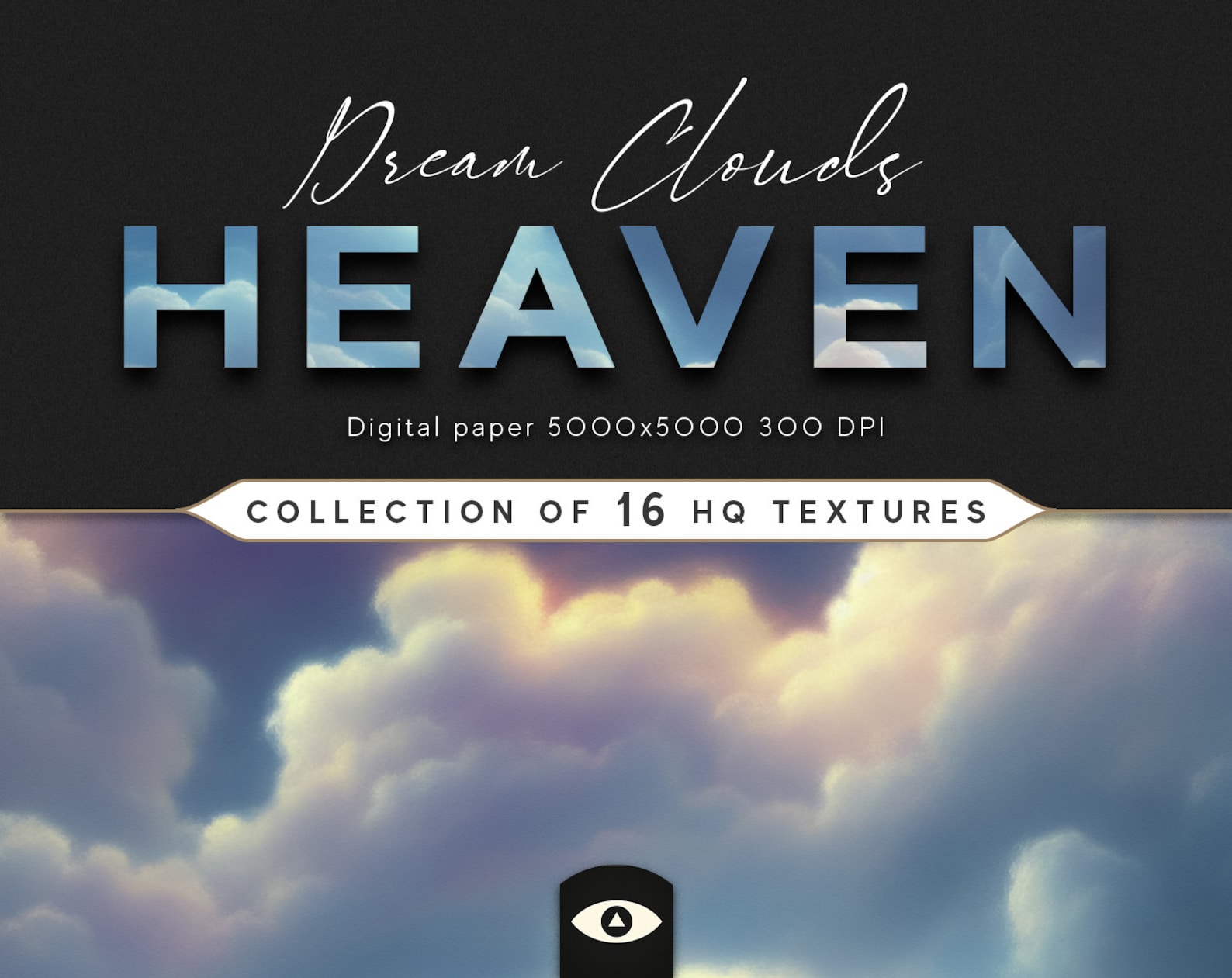 Dream Clouds Heaven Digital Textures, Background Pattern Collection ...