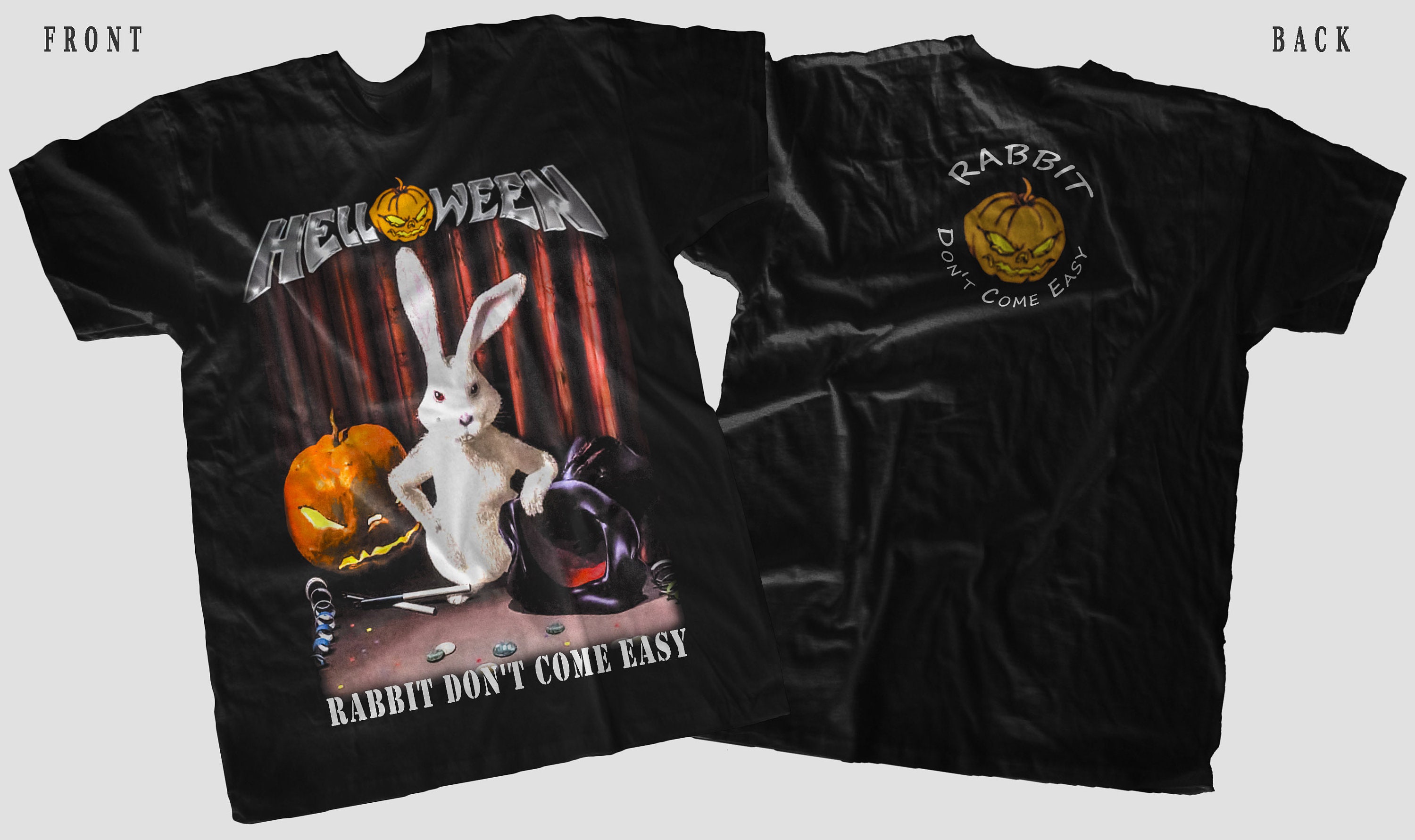 New D T G Printed T-shirt - Helloween - Rabbit Don't Come