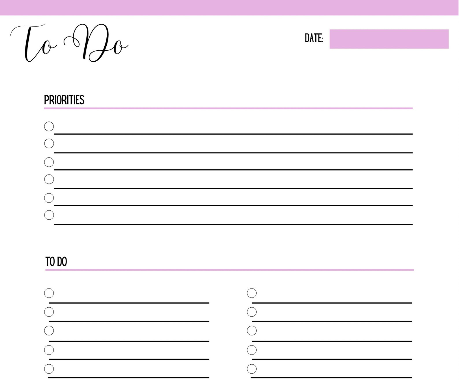 Downloadable Printable to Do List: Pink - Etsy