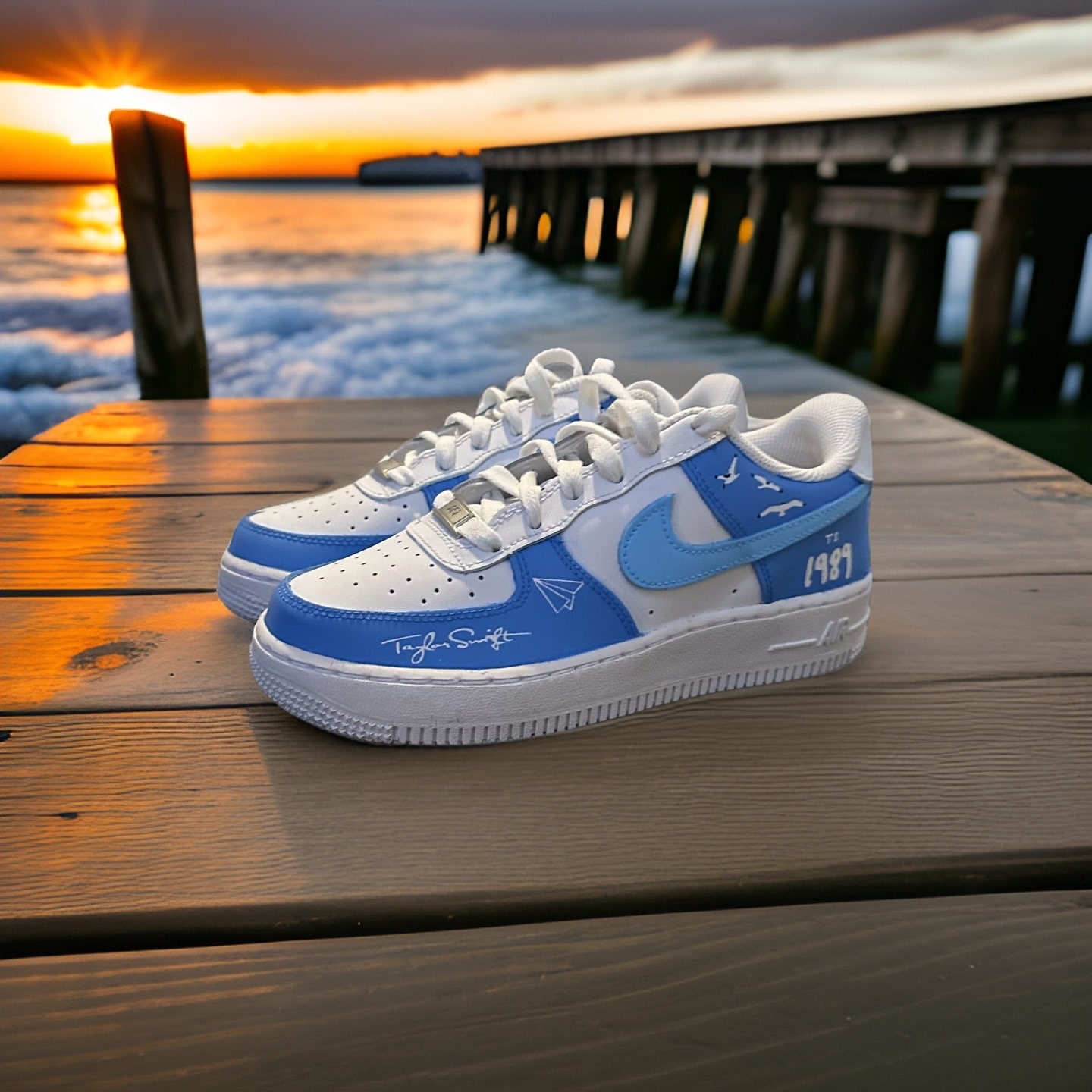 Nike Air Force 1 Taylor Swift 1989 pintada a mano personalizada Etsy Mexico