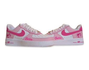 Custom hand painted Air Force 1 pink and white let’s go party themed