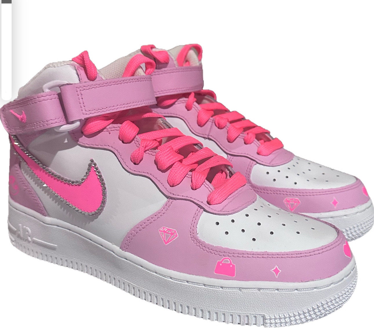womens pink and white air force ones
