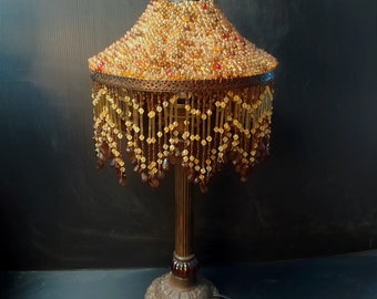 Vintage Moroccan Beaded Table Lamp.