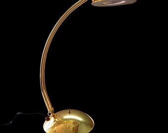 Mid Century Brass Bauhaus Gooseneck Desk Lamp.