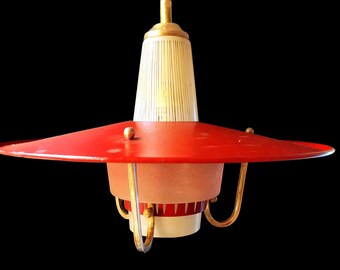 1950's Art Deco Space Age Pendant Light.