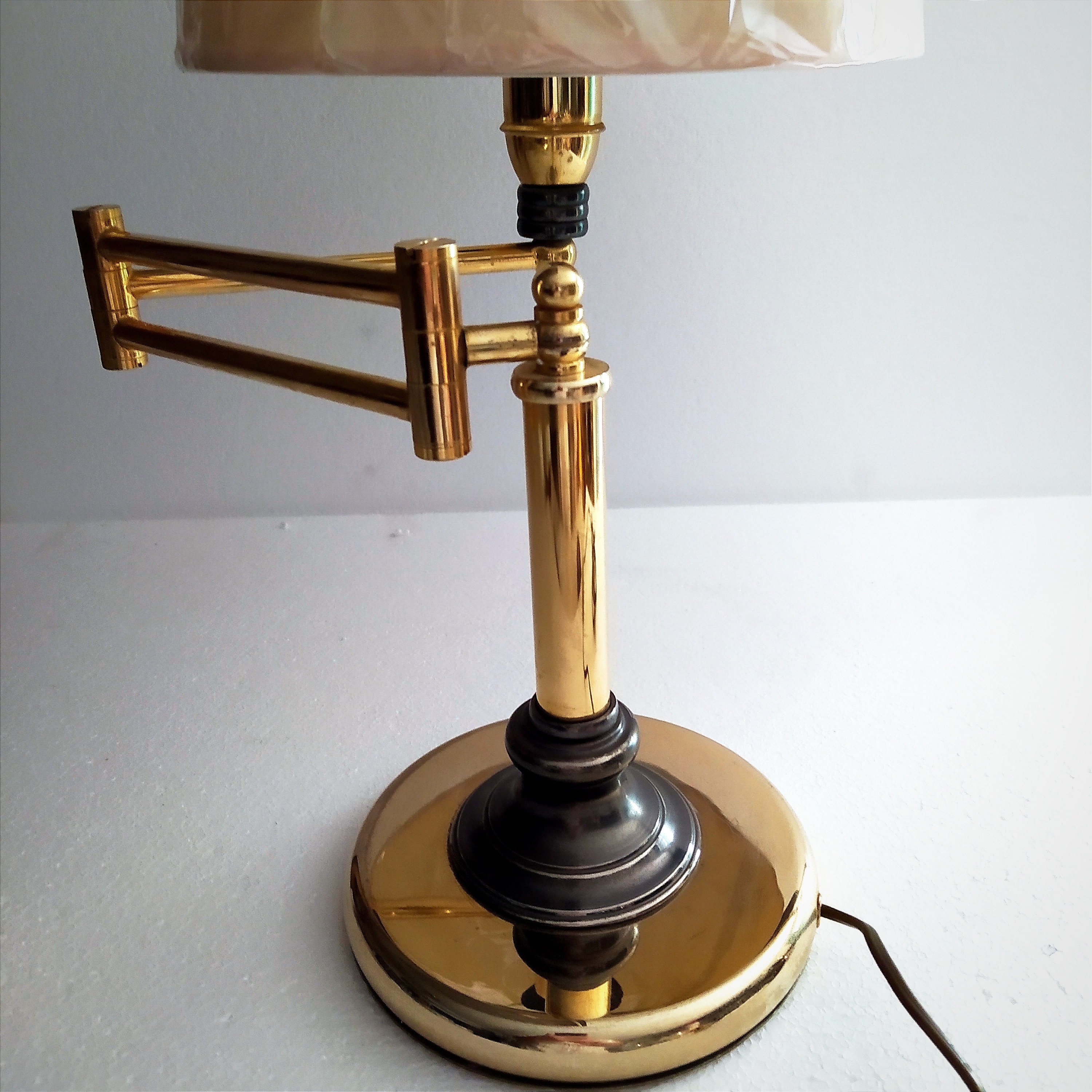 Vintage Brass Swing Arm Table Lamp. -  Canada