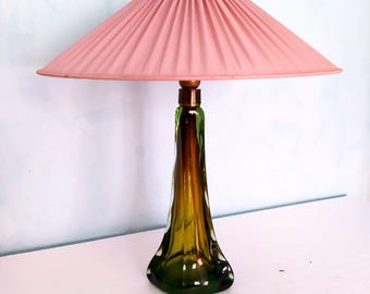 Mid Century Murano Seguso Blown Glass Table Lamp.