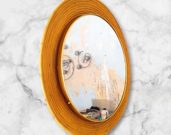 1970's Pencil Reed Mirror with backlighting.