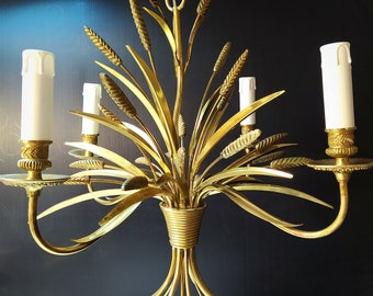 Hollywood Regency Wheat Sheaf Chandelier.