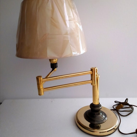 Vintage Brass Swing Arm Table Lamp. Etsy UK