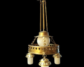 Gothic style brass hanging light