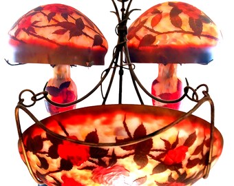 Galle Reproduction bedside lamps and Pendant light.