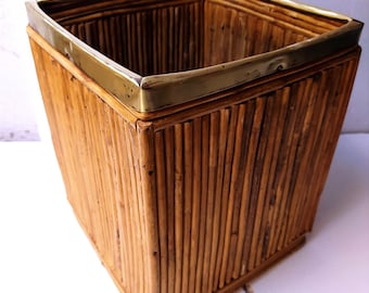 1970's PENCIL REED Bamboo BASKET.