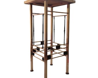 Early 1900's Art Deco Brass with Decorative glass top Pedestal.