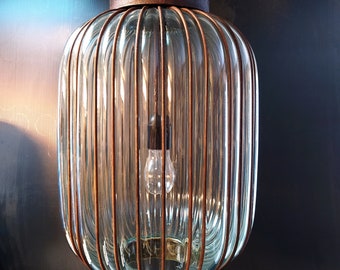 1930's Stunning Large Venetian Caged Glass Pendant Light.