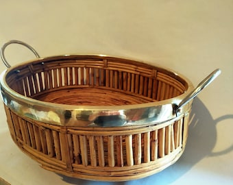 1970's Rare Large Pencil Reed Basket.