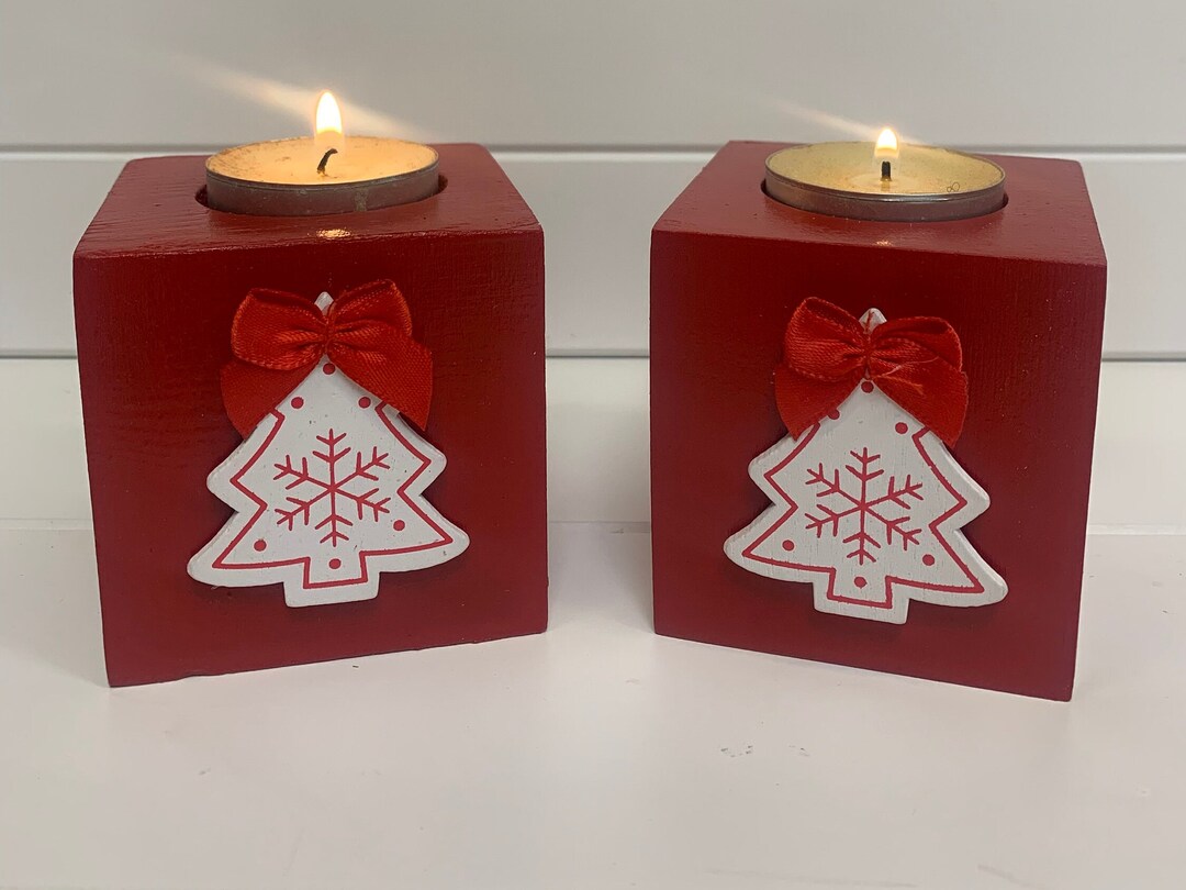 Red christmas Tea Light Holder to Make Your Home Feel More Etsy