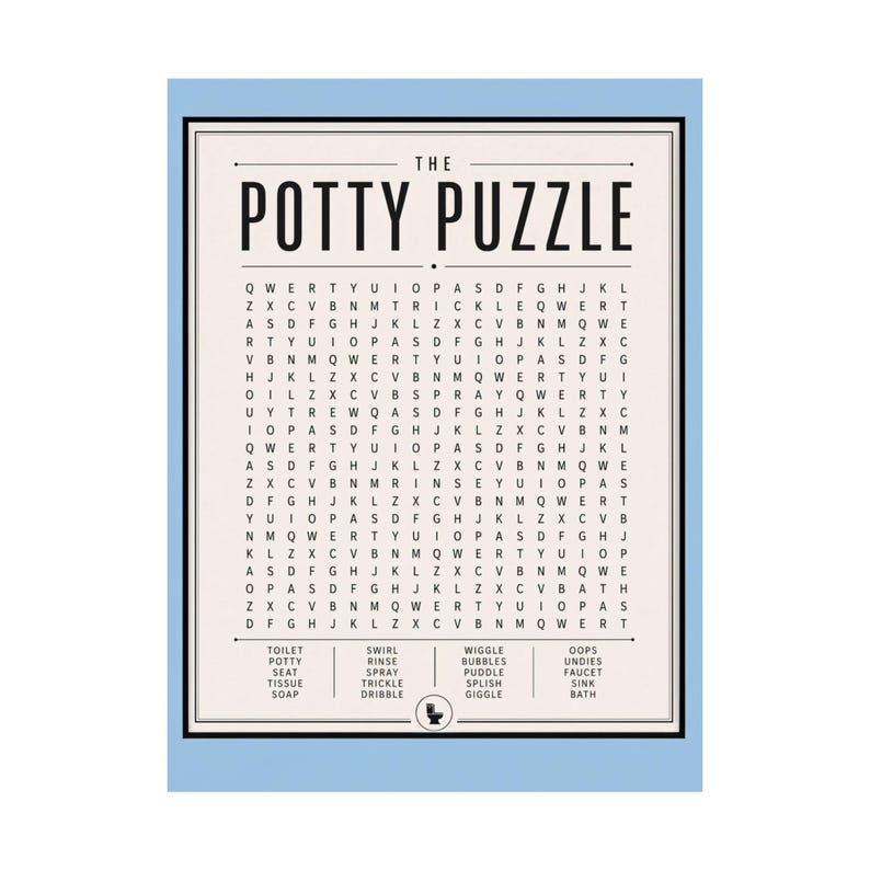 Bathroom Wordsearch Print, The Potty Puzzle Powder Room Poster, Quirky Above Toilet Art , Humorous Bathroom Decor Gift Bild 3