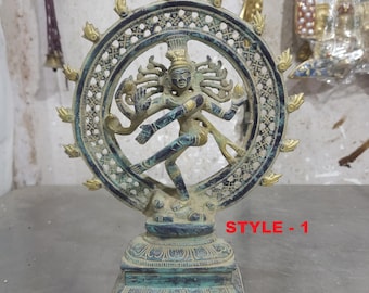 Messing Nataraja Statue 24 cm Handgefertigter Hindu Gott Shiva Tanzendes Idol