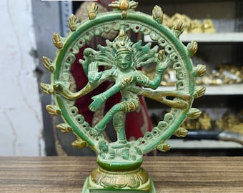 Brass Nataraja Statue Natraj Handmade Hindu God Shiva Dancing Idol