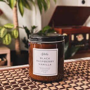 Black Raspberry Vanilla Scented Soy Candle