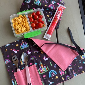 Roll up placemat for children school lunch | Placemat for the child's lunch box