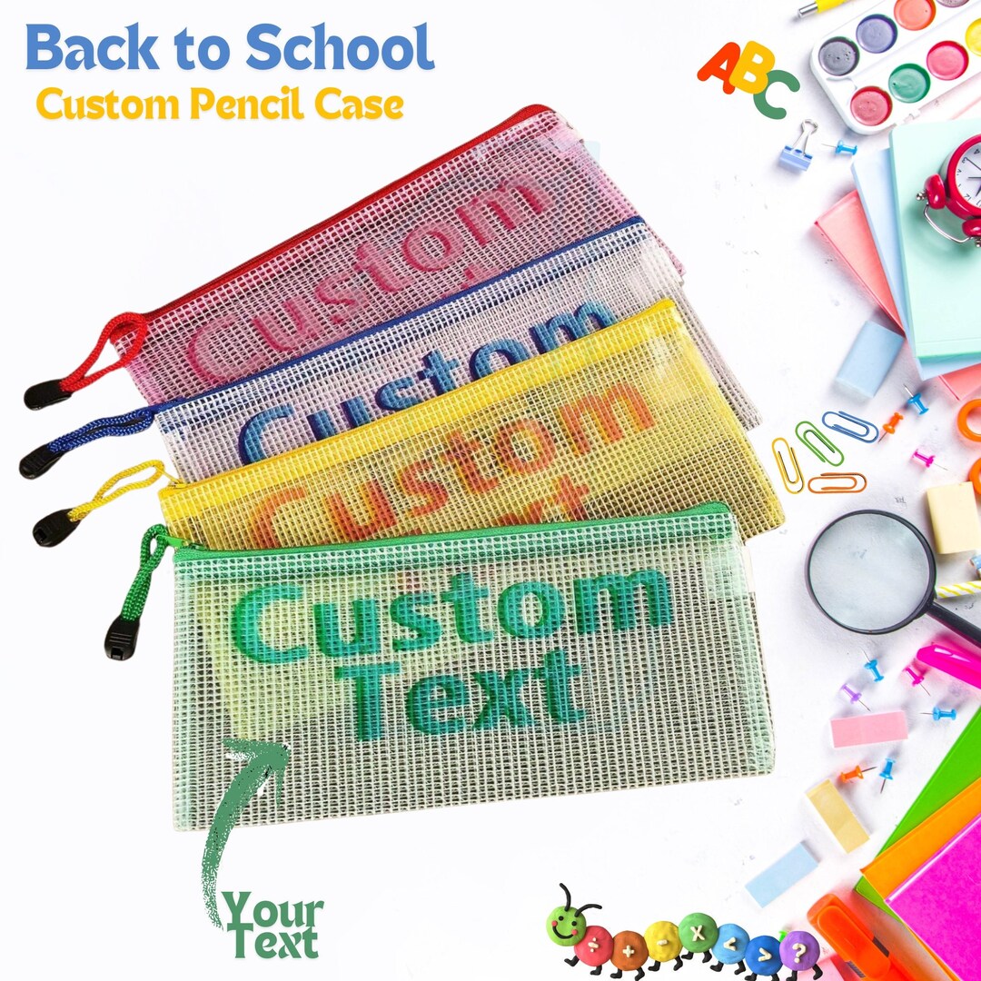 Back to School Custom Pencil Case Your Text Name Personalized Best ...