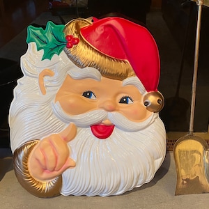 Décoration De Porte Père Noël - Tête De Noël Rigolote Tallon