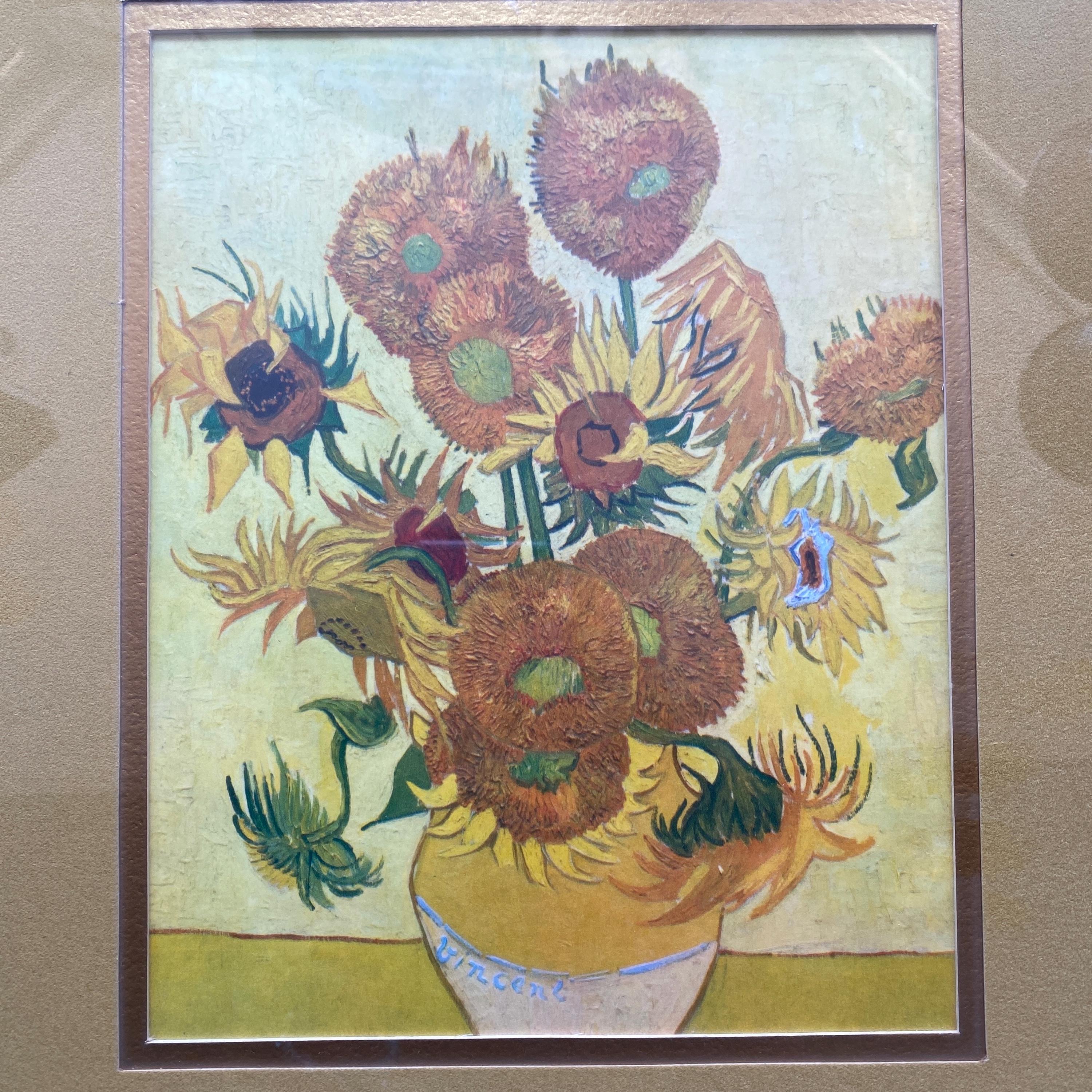 ヴィンセント・ヴァン・ゴッホの「ひまわり」のヴィンテージ シルバー