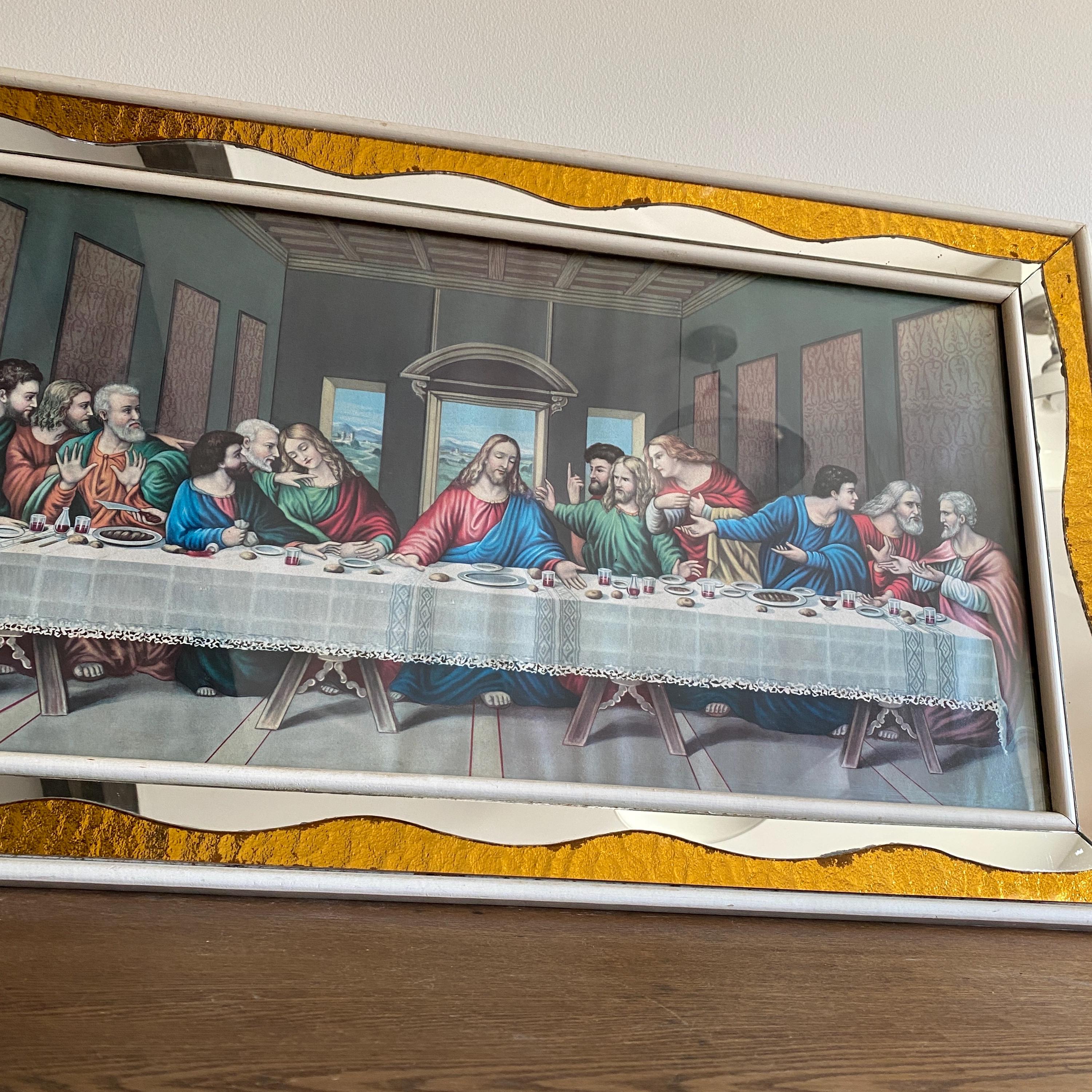 ライブ写真「11」 Large Vintage Leonardo Da Vinci's Last Supper Catholic Artwork W