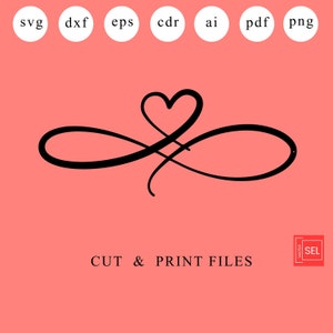 Infinity heart Dxf Files Infinity heart Laser Cut Infinity heart Svg File For Cricut Infinity Metal Wall Art Infinity Cnc Project Cnc Router