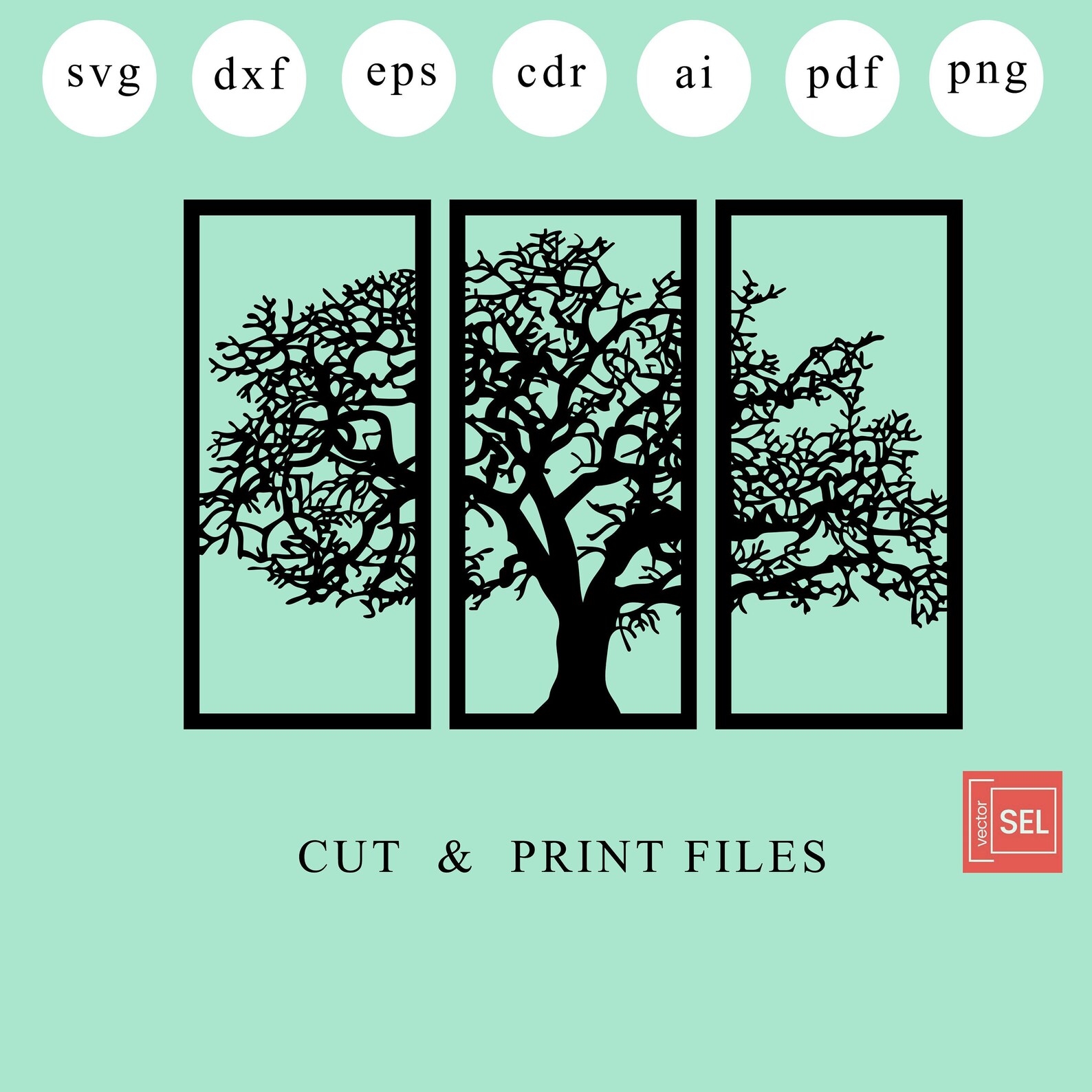 Tree Panel Dxf Files Tree Panel Laser Cut Tree Panel Svg File for ...