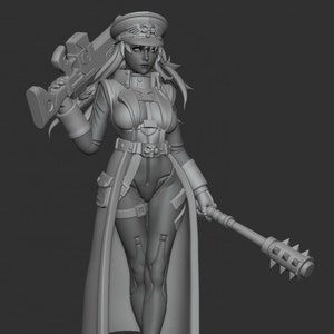 28mm/54mm female Imperial officer commissar guard