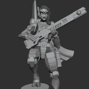 28mm/54mm/75mm female alien greater good sergeant