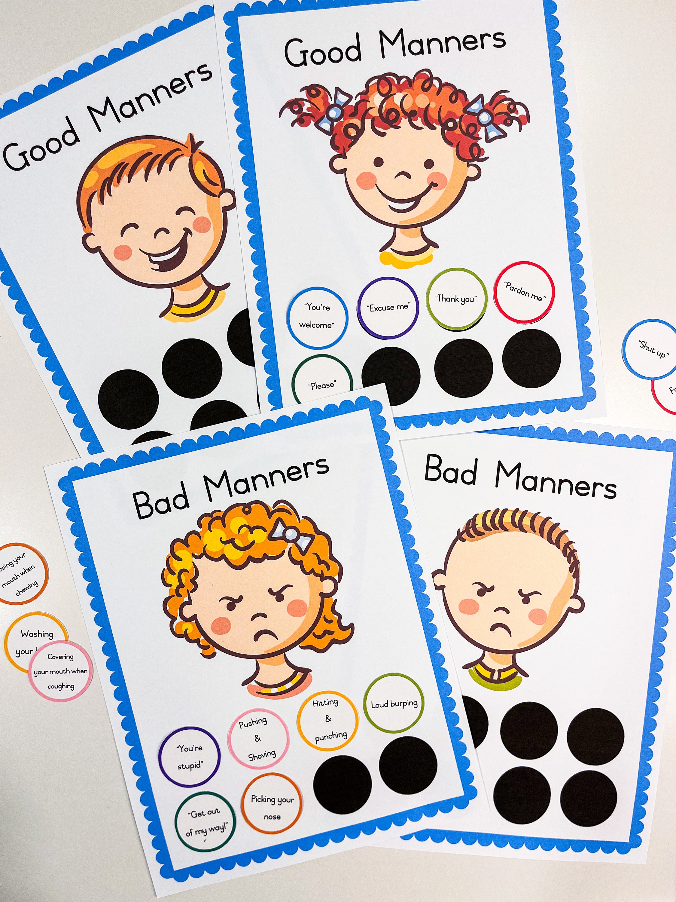 Mind Your Manners Good and Bad Manners Sorting Game Etsy