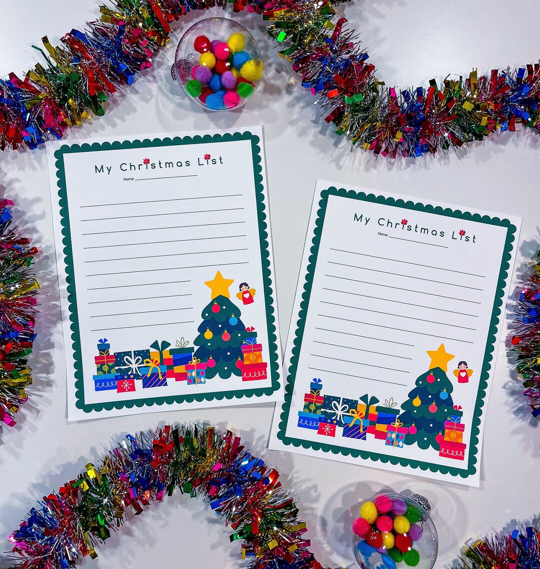 Kids Christmas List Printable - Etsy