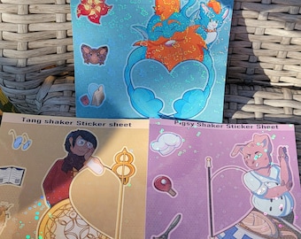 Heart Series shaker charm sticker sheets, Holographic, WATER RESISTANT