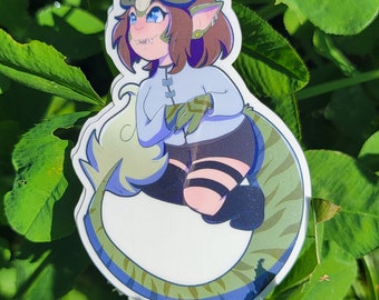 Pegatina transparente de Monster Girl, calcomanía impermeable