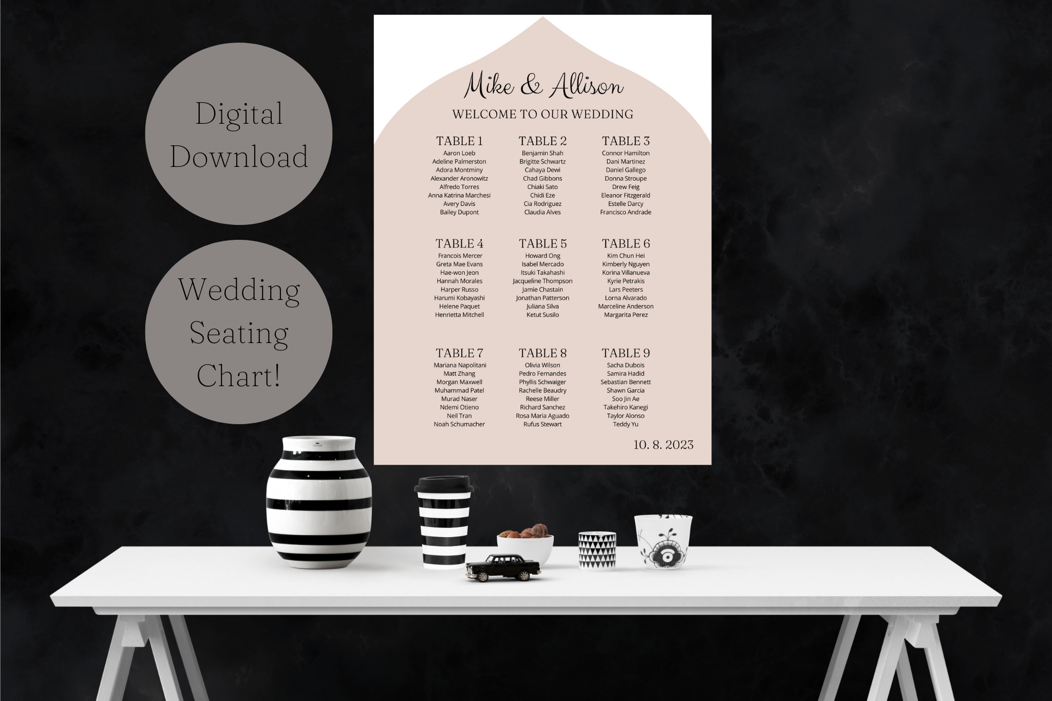 Wedding Day Seating Chart Poster, Wedding Seating Chart Board, Welcome ...