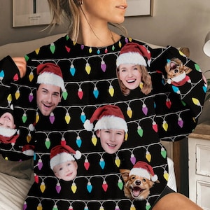 Custom Face Christmas Sweater, Custom Photo Ugly Christmas Sweaters, Christmas Ugly Sweater, Custom Face Christmas Sweatshirt, Family Shirt