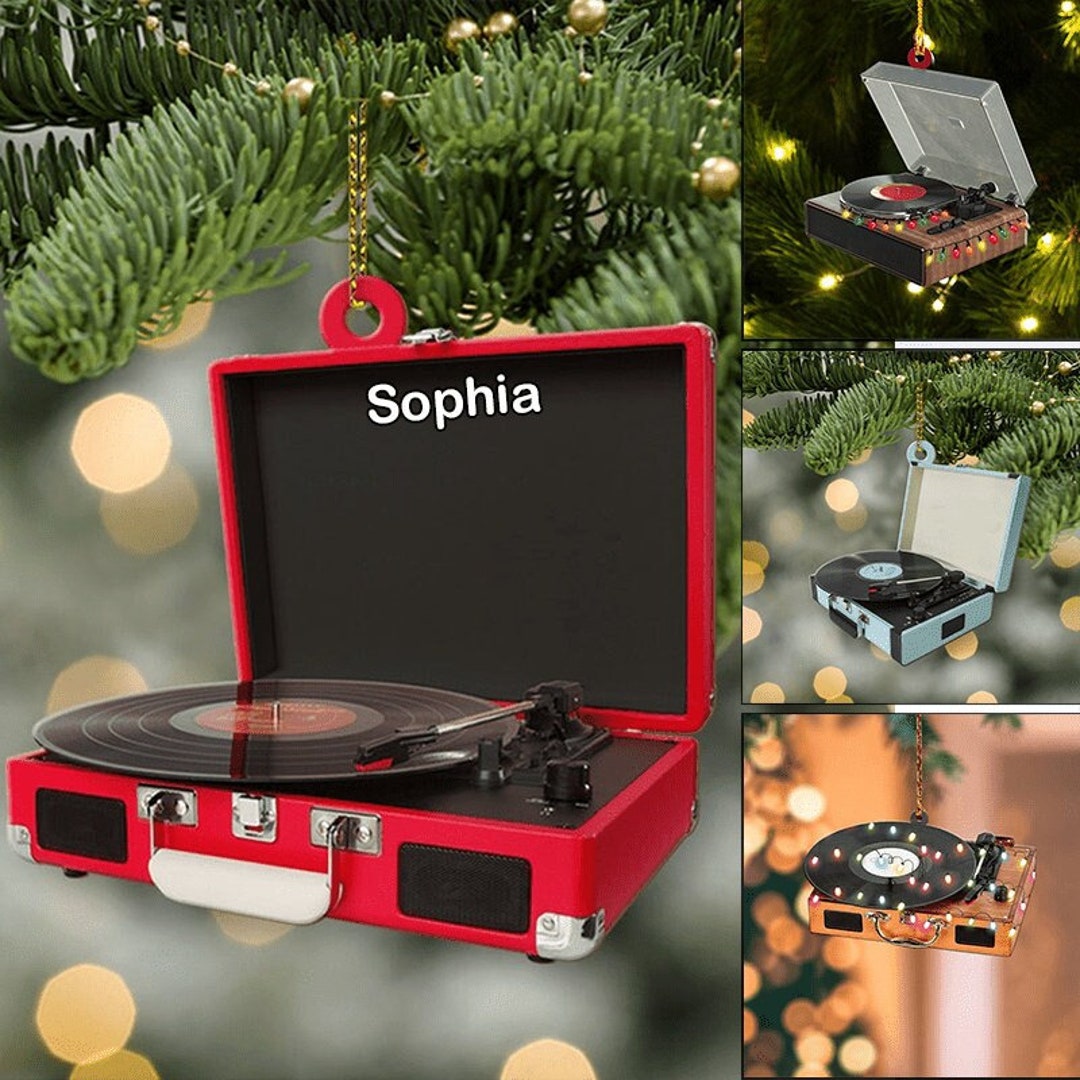 Personalized Music Vinyl Record Machine Ornament, Vinyl Record