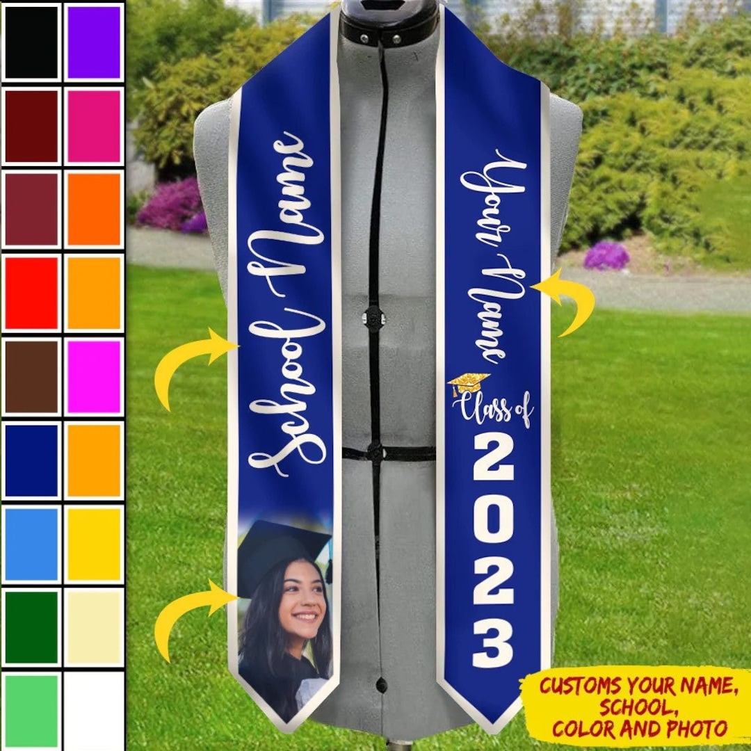 Personalized Graduation Stole, Custom Graduate Stoles 72in, Graduation ...