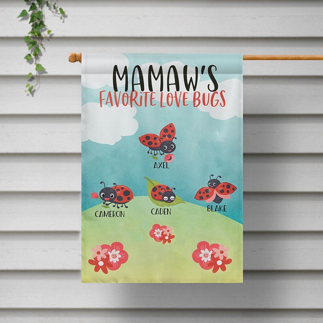 Personalized Grandma Flag Sign - Gift Idea For Grandma - Up to 10 Kids - Grandma's Garden main image 1