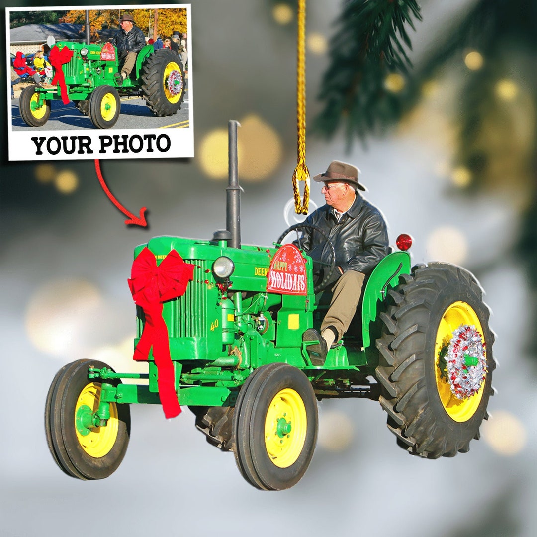 Personalized Farmer Photo Ornament, Farmhouse Christmas Ornament ...